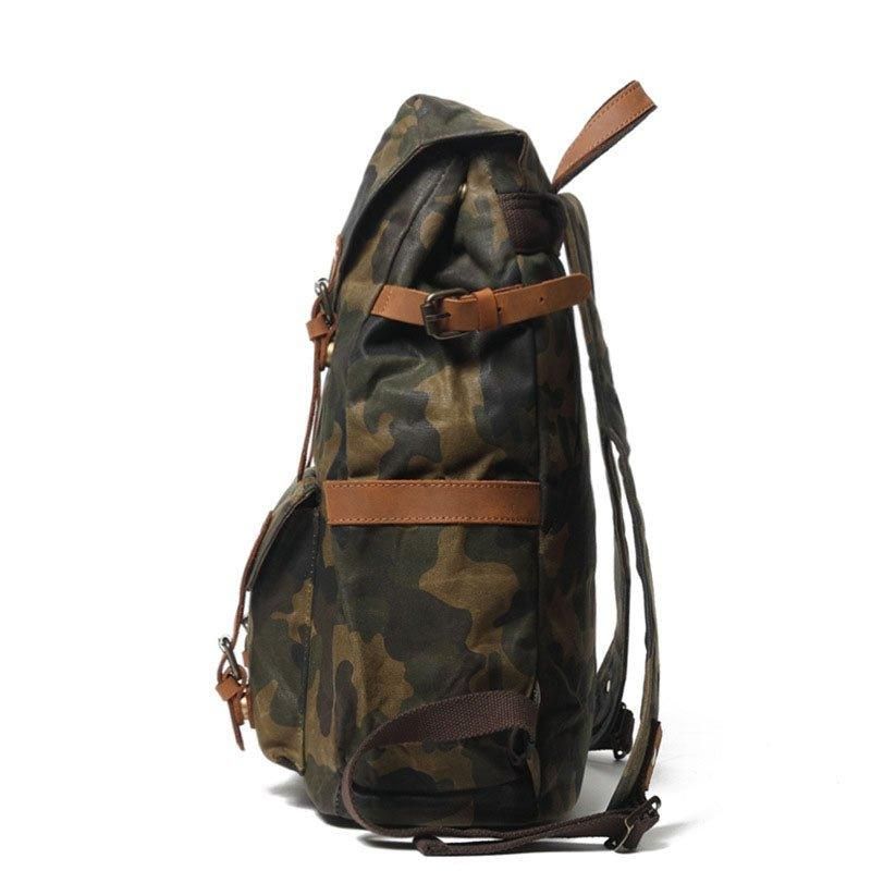 Camo Vintage Canvas Ryggsäckar För Skolan