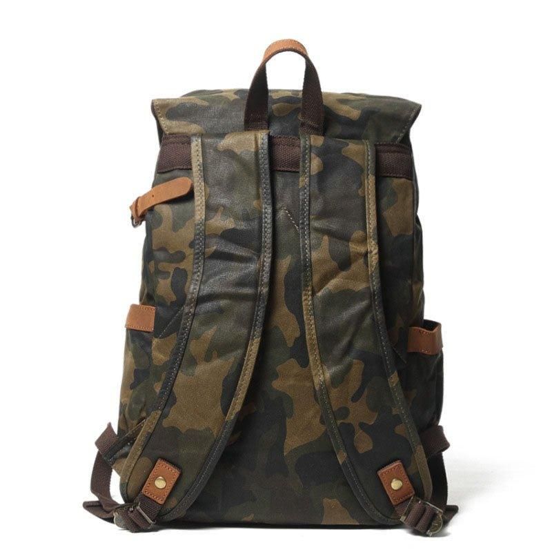 Camo Vintage Canvas Ryggsäckar För Skolan