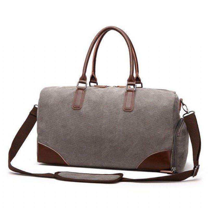 Canvas Duffel Läder Carry On Bag