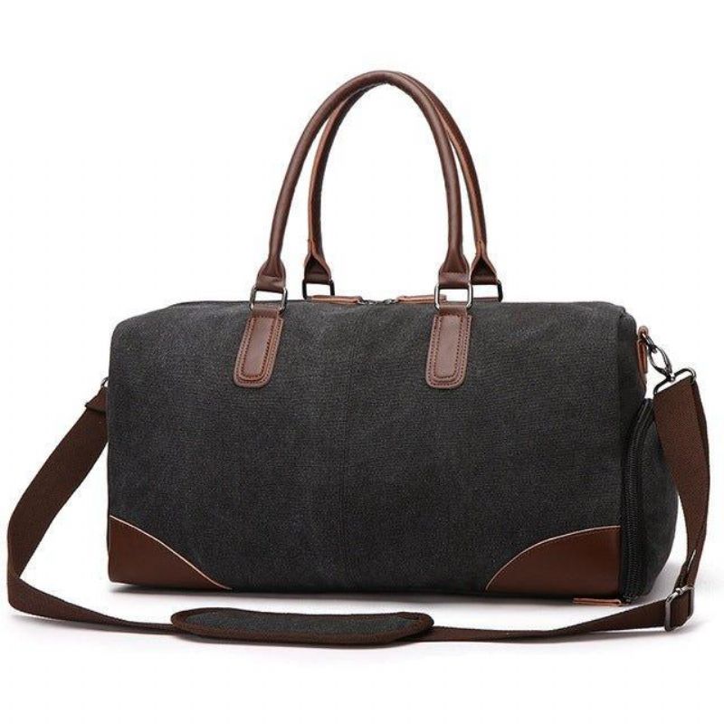 Canvas Duffel Läder Carry On Bag