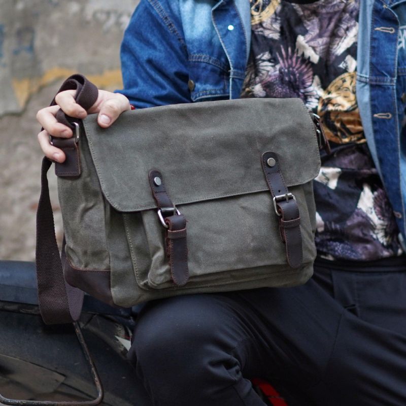 Canvas Messenger-väska För Män Crossbody