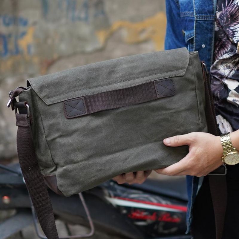 Canvas Messenger-väska För Män Crossbody