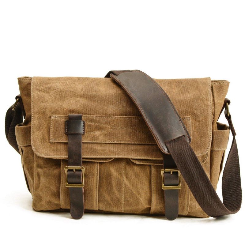 Canvas Vintage Messenger-väska Motobags För Män