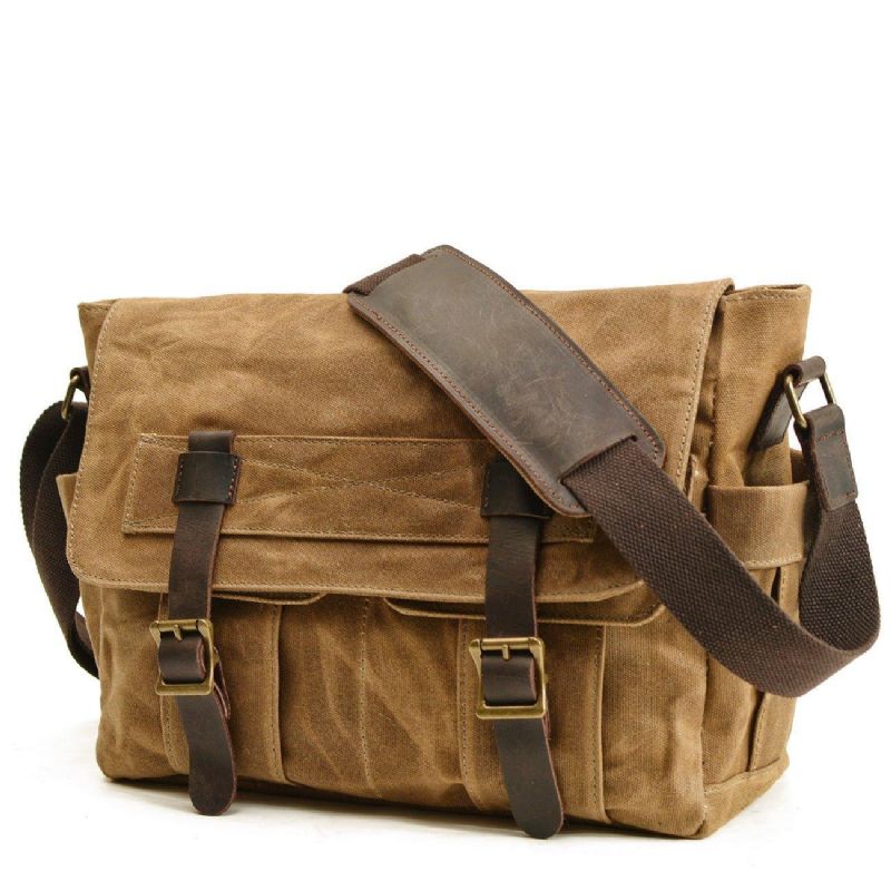 Canvas Vintage Messenger-väska Motobags För Män