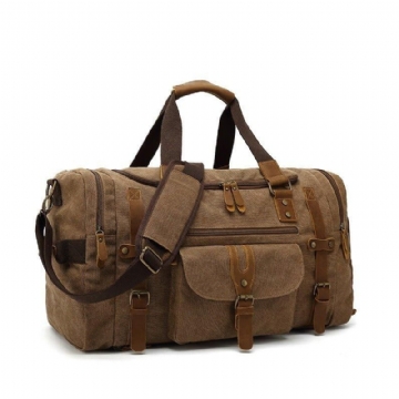 Duffle Bag Canvas För Män Med Skoficka