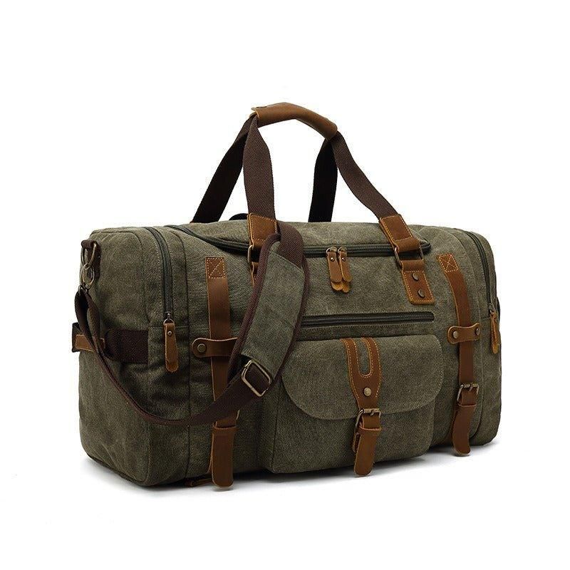 Duffle Bag Canvas För Män Med Skoficka