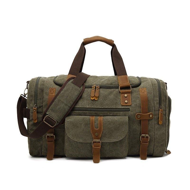 Duffle Bag Canvas För Män Med Skoficka