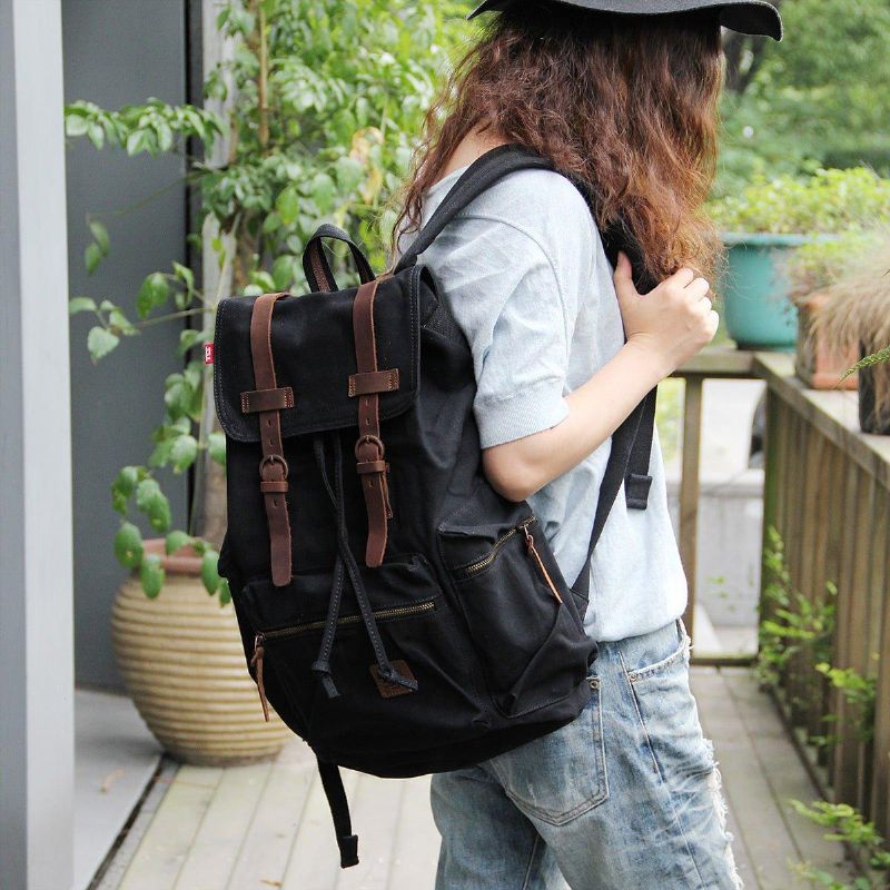 Herr 21l Vintage Canvas Ryggsäck