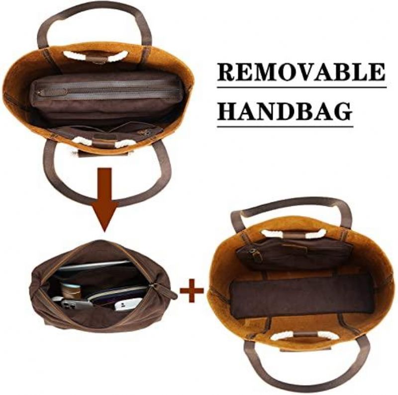 Kvinnor Vintage Shoulder Läder Handväska