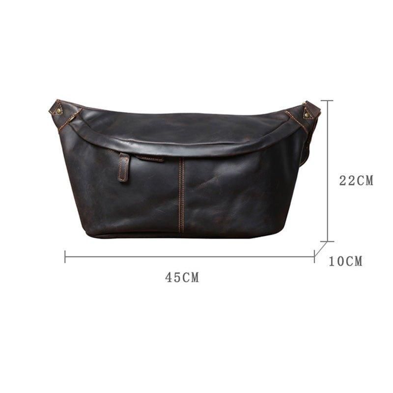 Läder Axelväska Cross Body Sling Bag