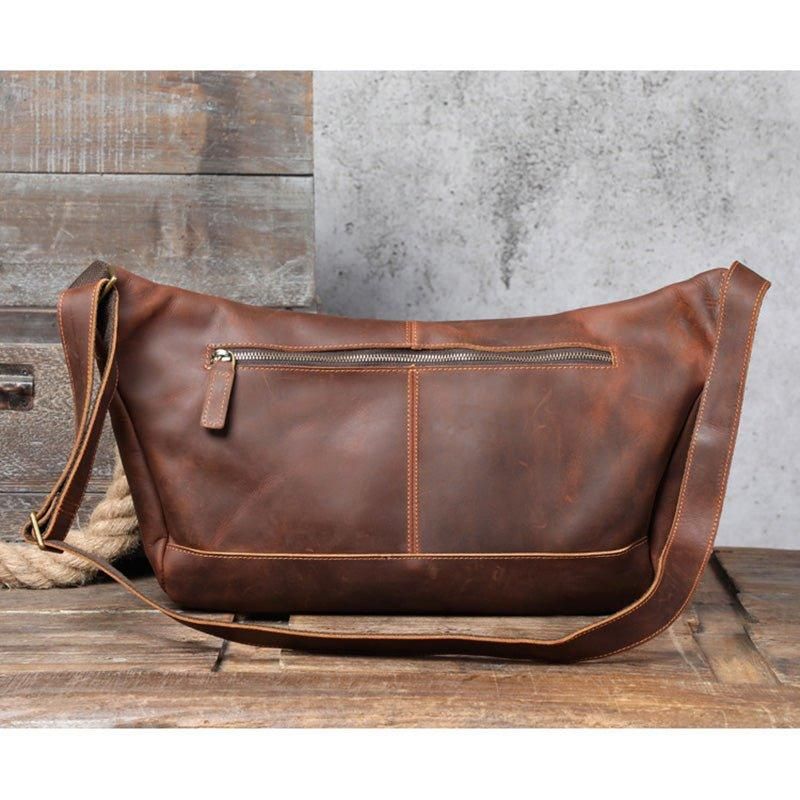 Läder Axelväska Cross Body Sling Bag