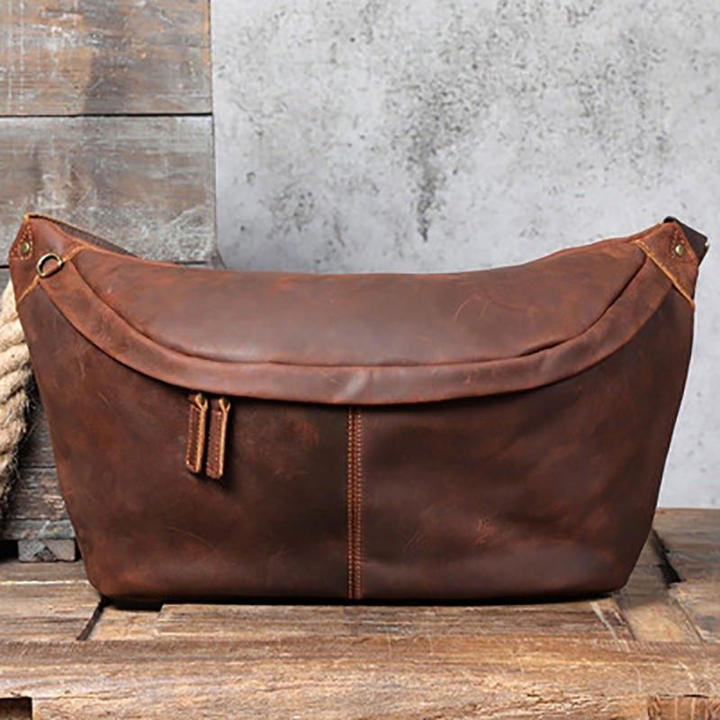 Läder Axelväska Cross Body Sling Bag