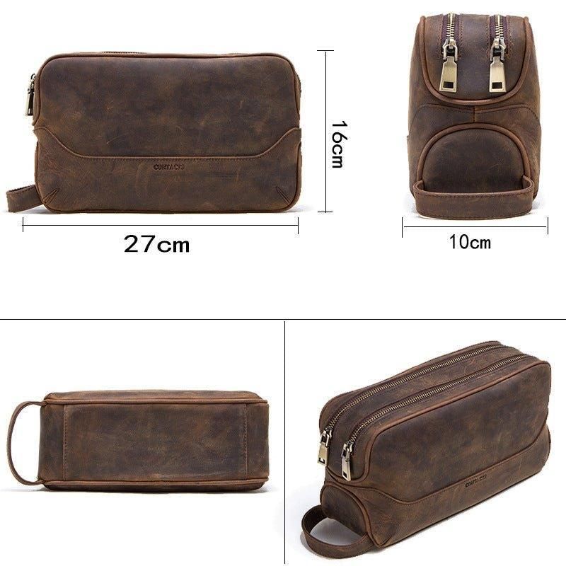 Läder Dopp Kit-väska För Män