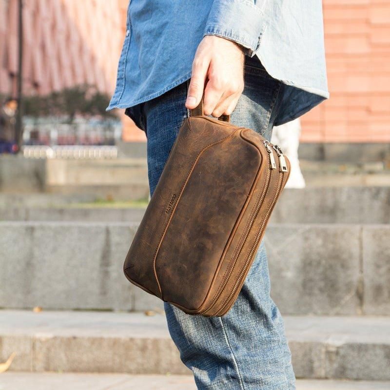 Läder Dopp Kit-väska För Män