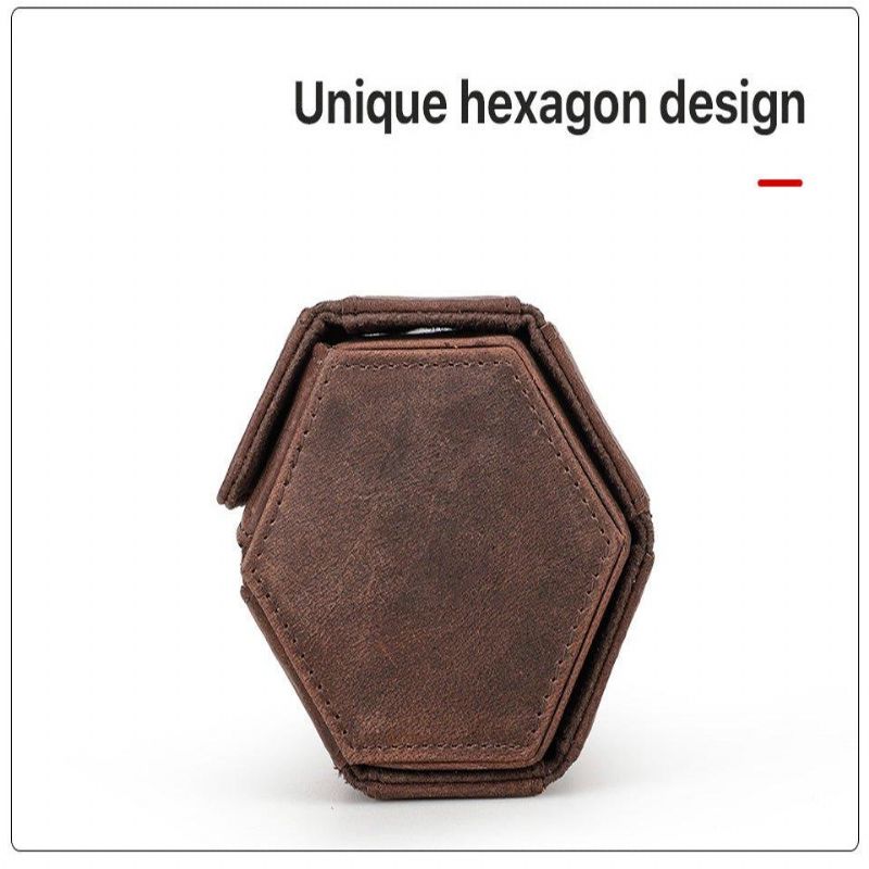 Läder Hexagon Watch Roll Case För 3 Klockor