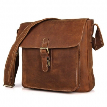 Läder Messenger Crossbody-väska Vintage