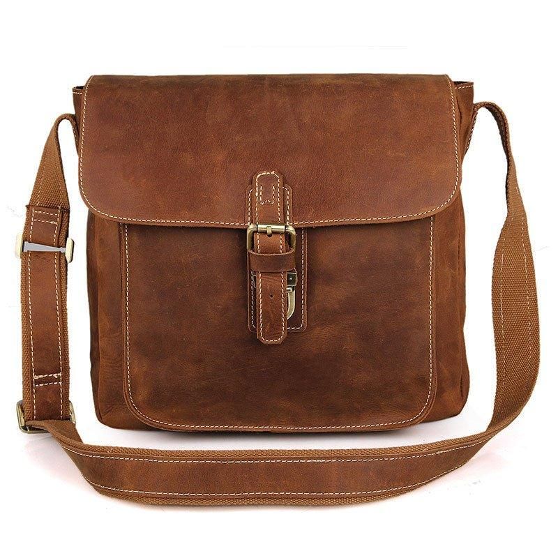 Läder Messenger Crossbody-väska Vintage