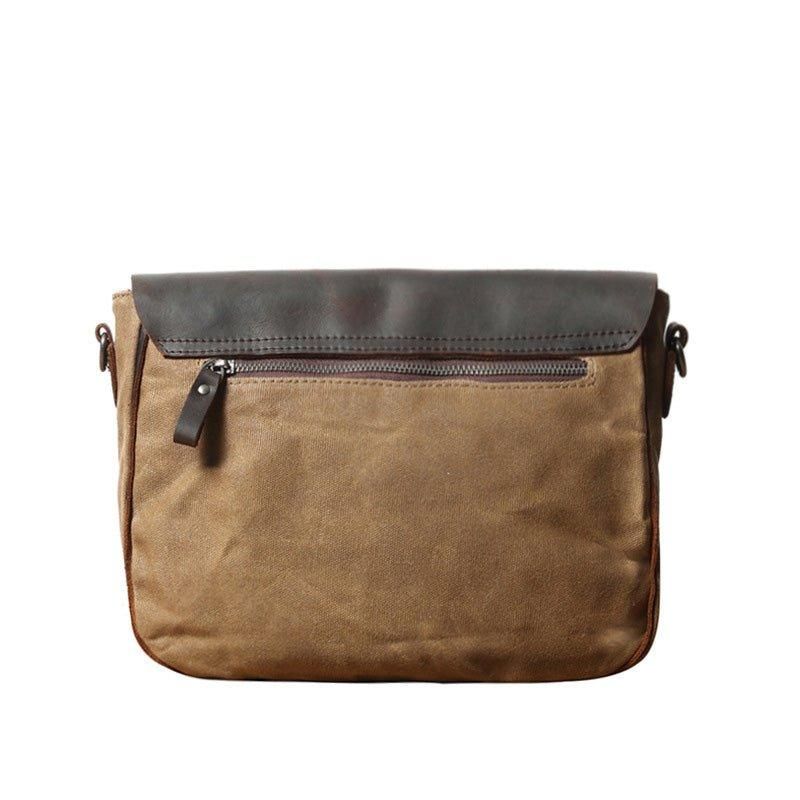 Läder Och Canvas Vintage Messenger-väska För Män Ipad