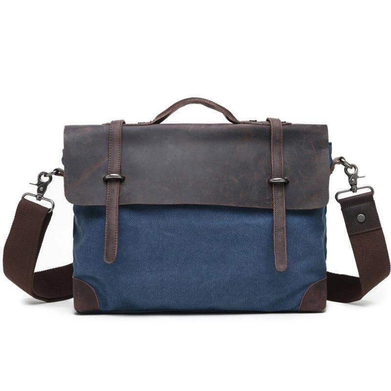 Laptop Messenger Väskor Män Läder Och Canvas