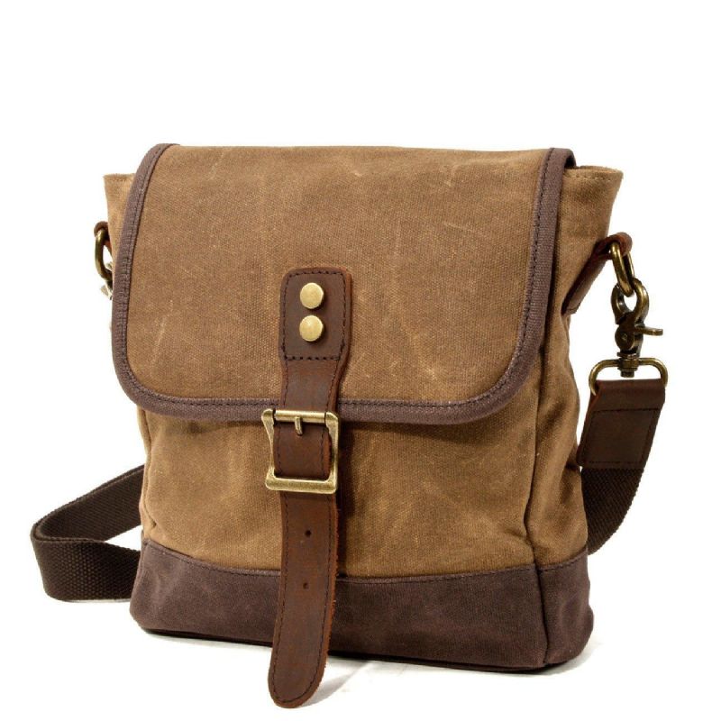 Liten Canvas Messenger-väska Crossbody Vintage