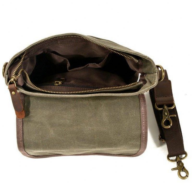 Liten Canvas Messenger-väska Crossbody Vintage