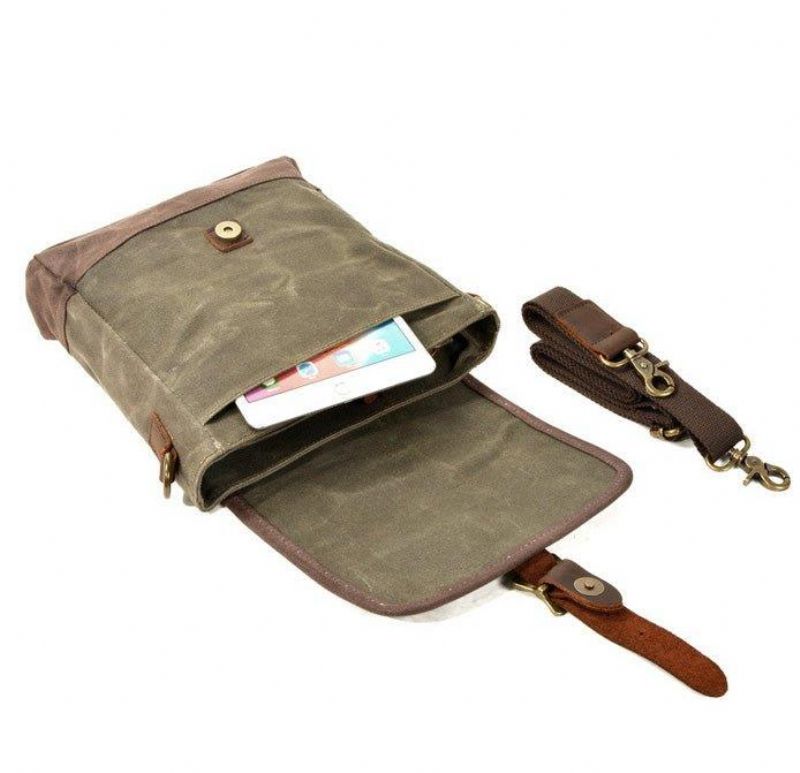 Liten Canvas Messenger-väska Crossbody Vintage