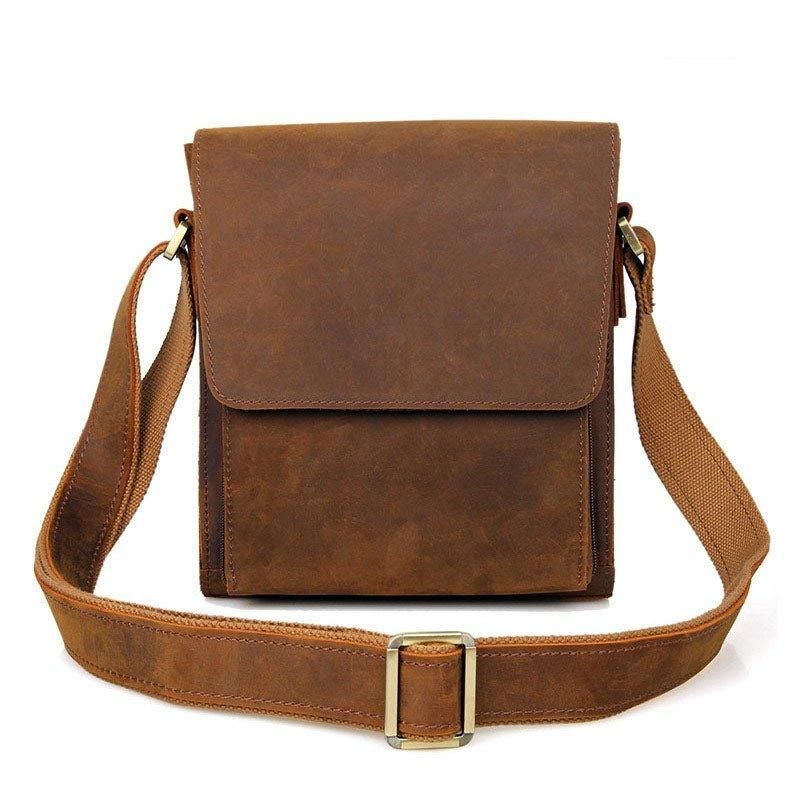 Liten Messenger-väska Crossbody Läder För Män