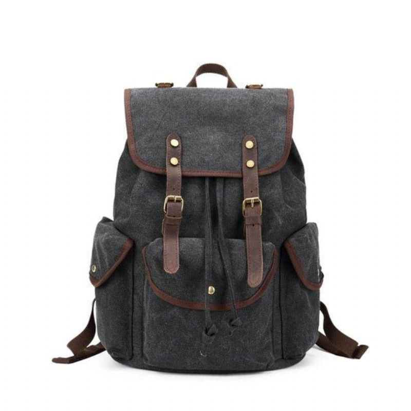 Män Casual Canvas Ryggsäck Vintage Camping Daypack