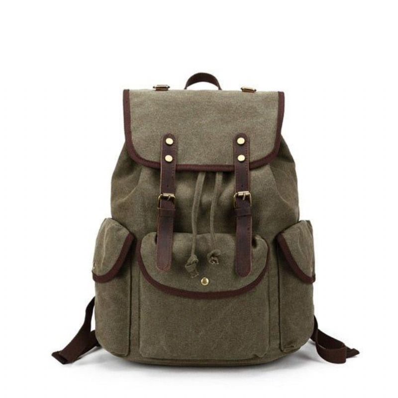 Män Casual Canvas Ryggsäck Vintage Camping Daypack