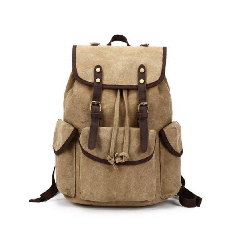 Män Casual Canvas Ryggsäck Vintage Camping Daypack