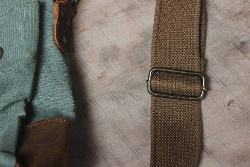 Messenger-väska Satchel Vintage Canvas Läder