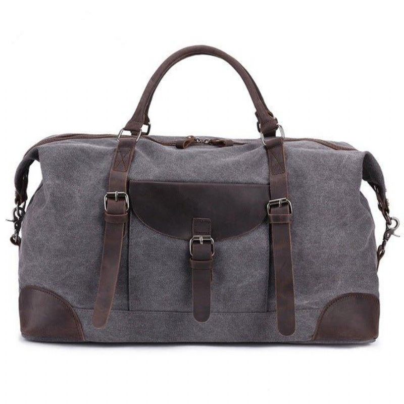 Oversized Travel Duffel Bag Canvas Läder