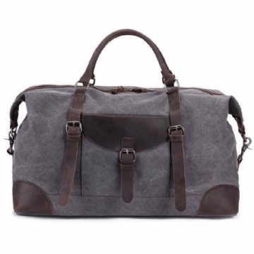 Oversized Travel Duffel Bag Canvas Läder