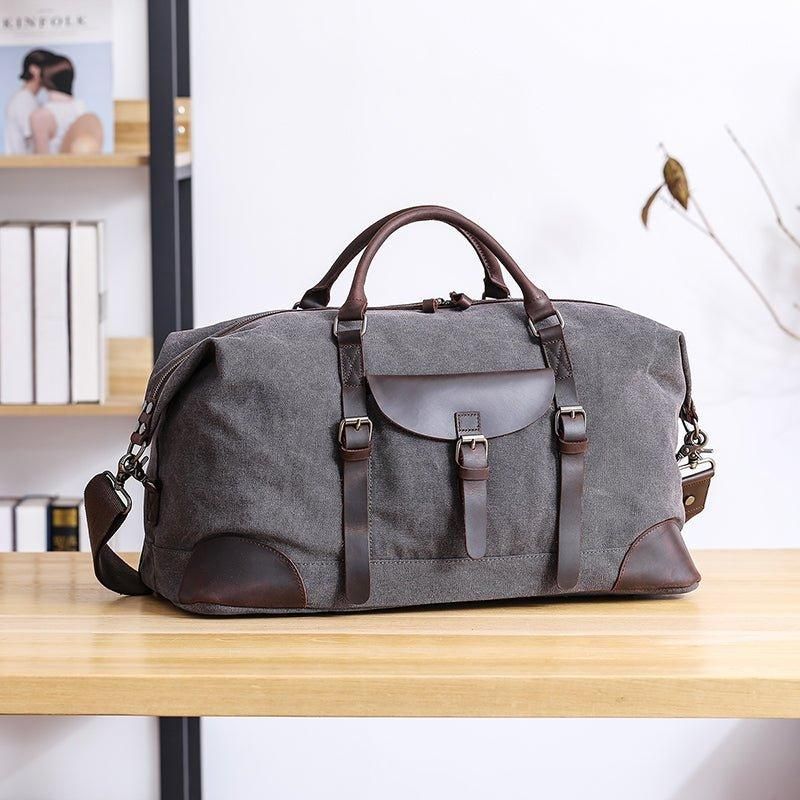 Oversized Travel Duffel Bag Canvas Läder