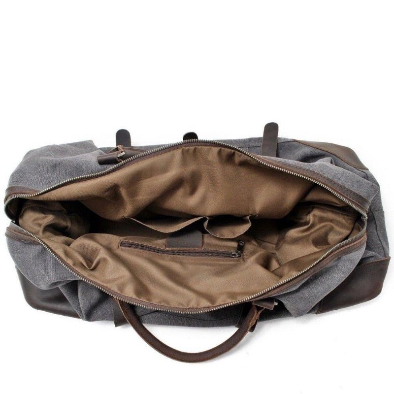 Oversized Travel Duffel Bag Canvas Läder