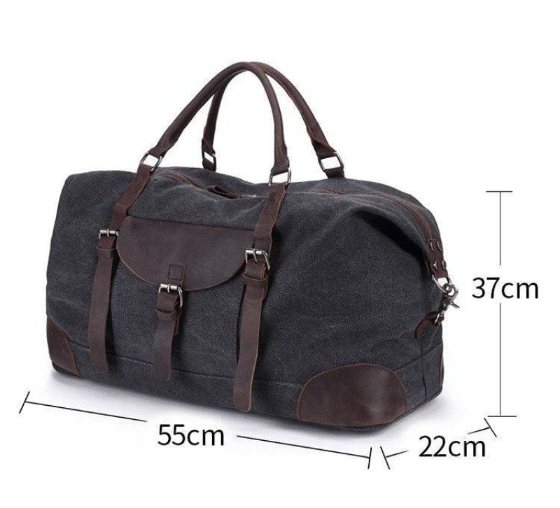 Oversized Travel Duffel Bag Canvas Läder