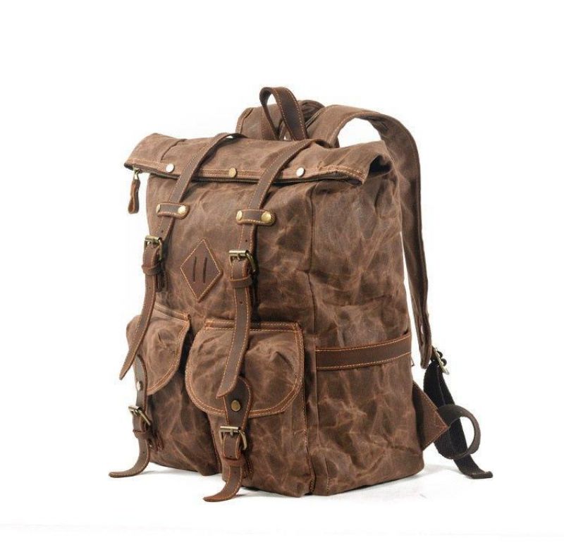 Stor Vintage Ryggsäck Canvas Travel