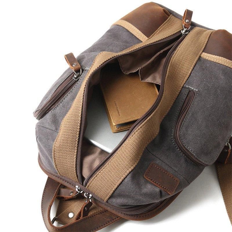 Vattentät Canvas Crossbody Sling Ryggsäck