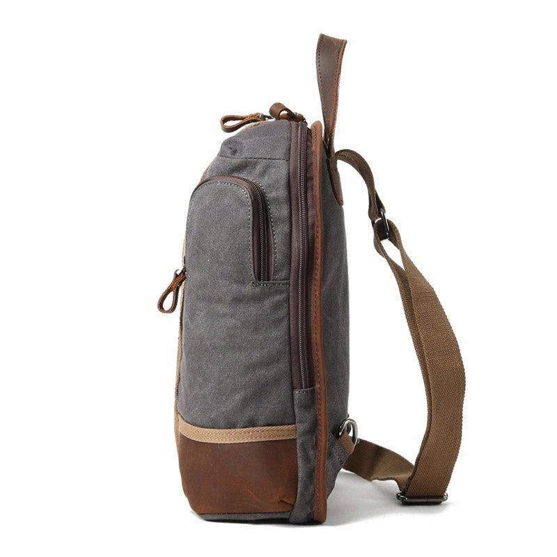 Vattentät Canvas Crossbody Sling Ryggsäck