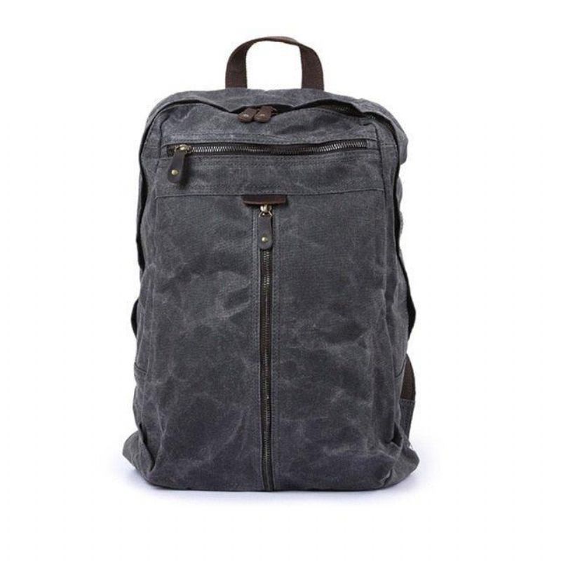 Vattentät Vaxad Canvas Ryggsäck Laptop Daypack