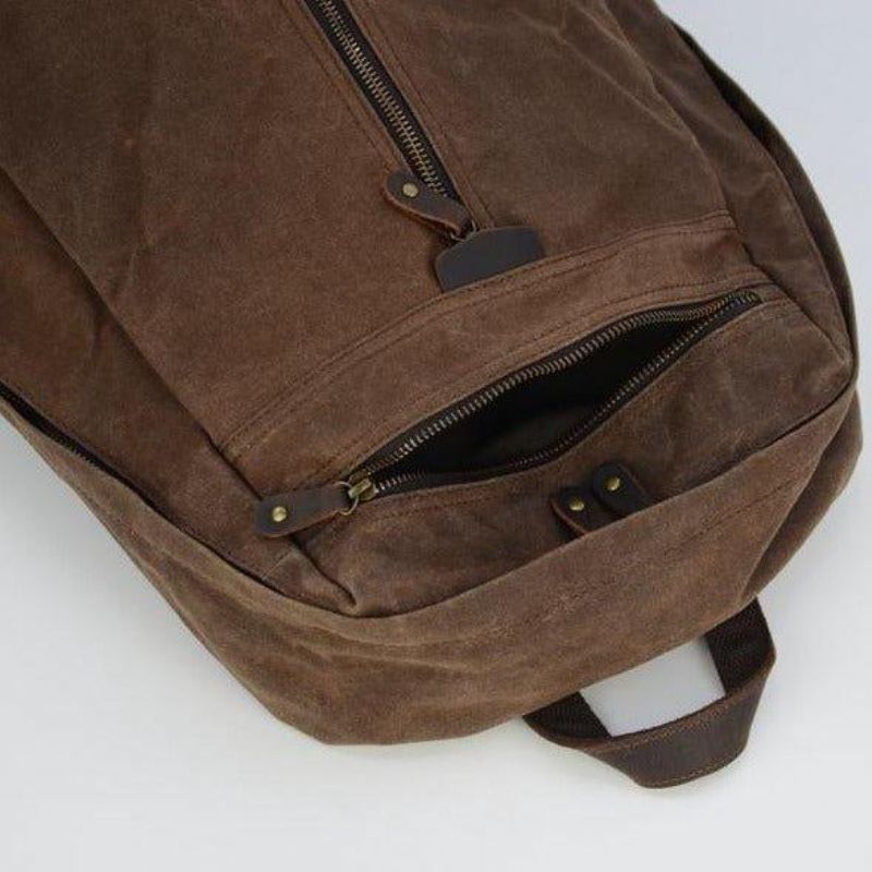 Vattentät Vaxad Canvas Ryggsäck Laptop Daypack