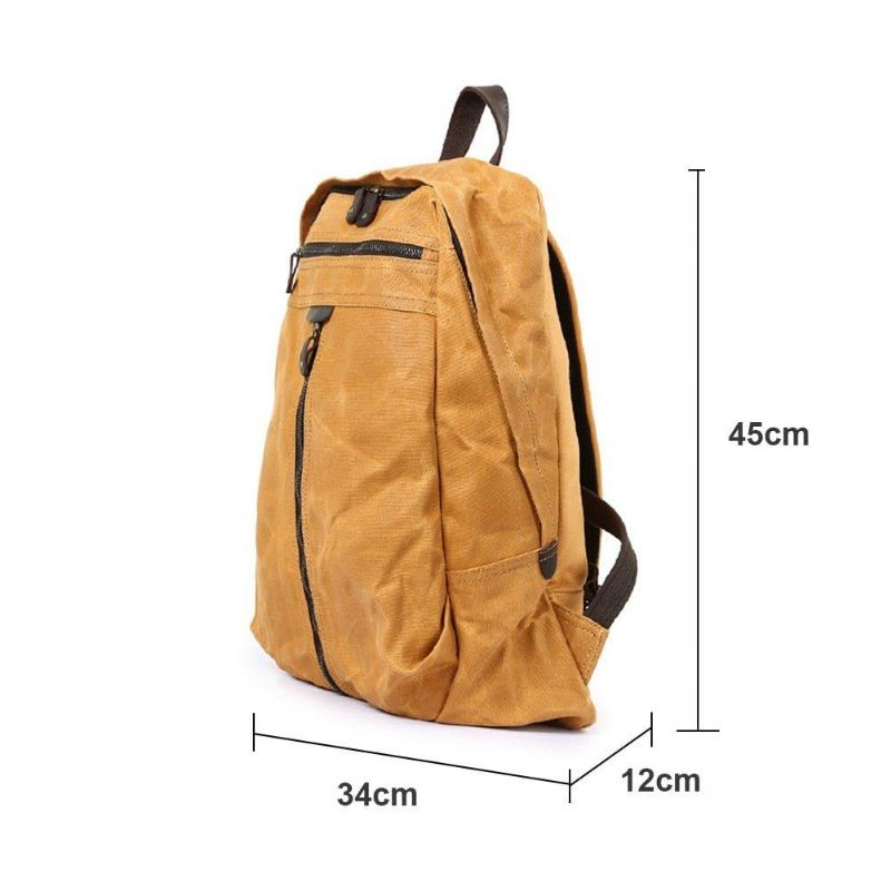 Vattentät Vaxad Canvas Ryggsäck Laptop Daypack