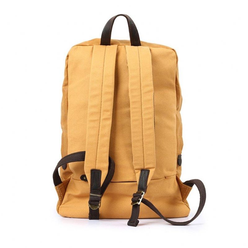 Vattentät Vaxad Canvas Ryggsäck Laptop Daypack