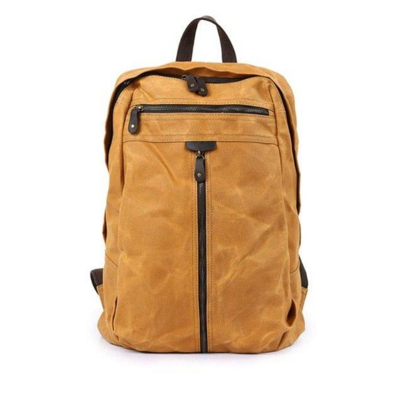 Vattentät Vaxad Canvas Ryggsäck Laptop Daypack