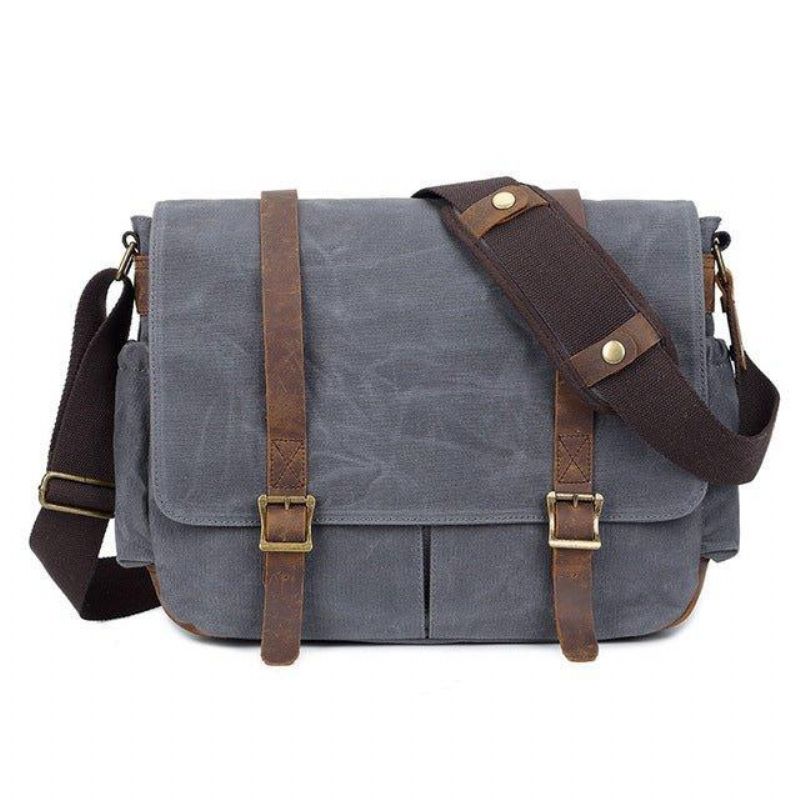 Vaxad Canvas Dslr Kamera Messenger-väska