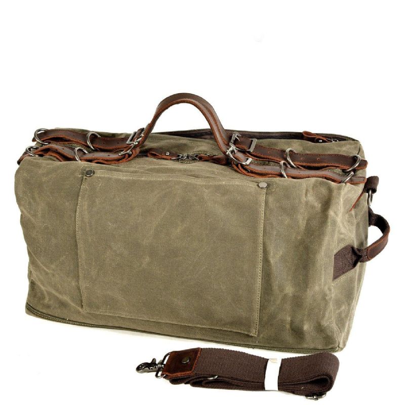 Vaxad Canvas Travel Duffle Bag Handbagage Storlek