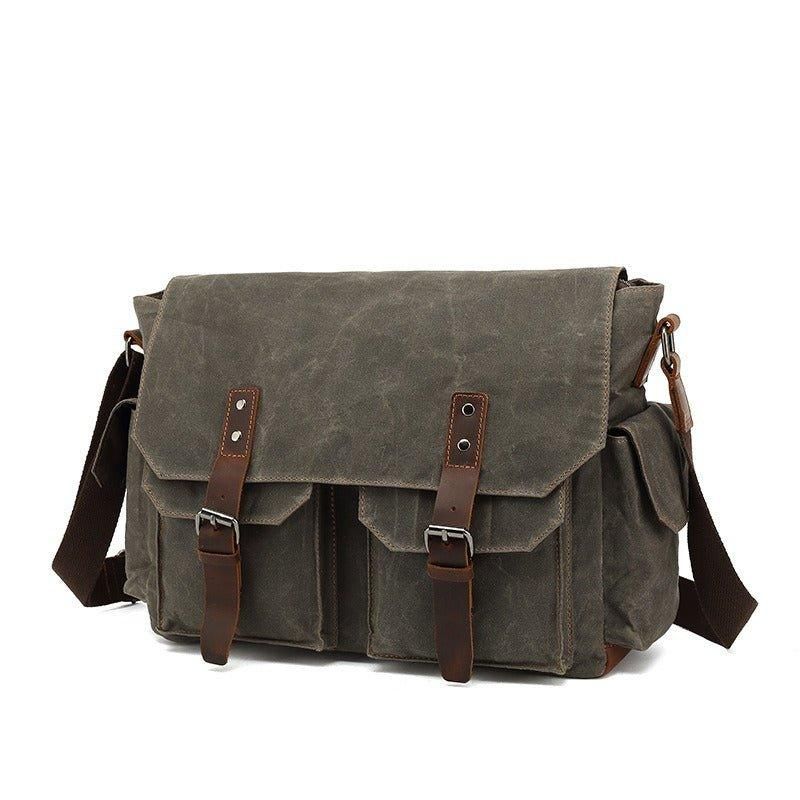 Vintage Canvas Messenger-väska För Bärbar Dator