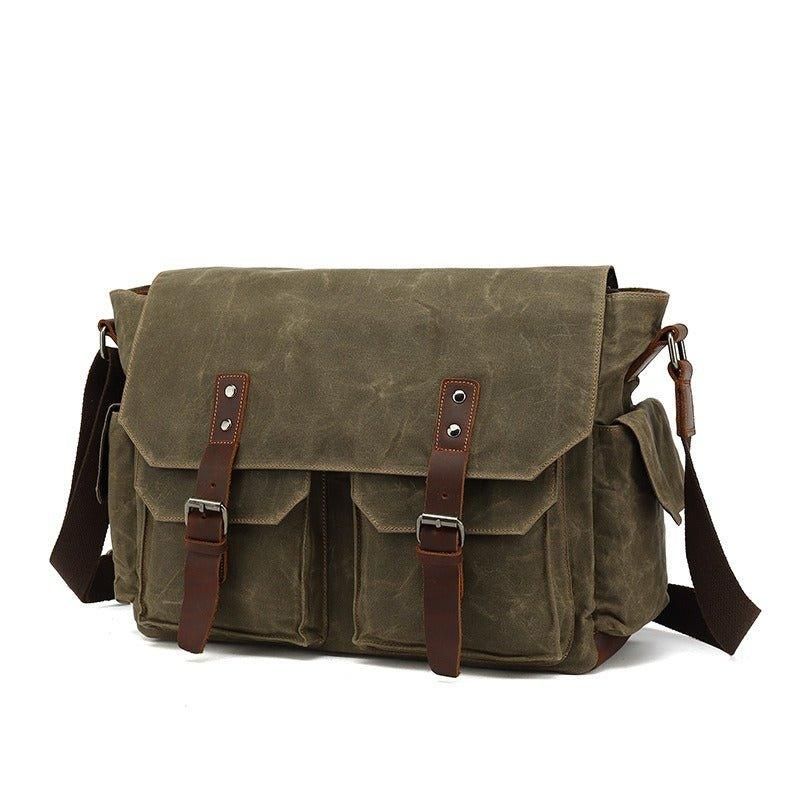 Vintage Canvas Messenger-väska För Bärbar Dator