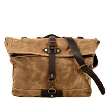 Vintage Canvas Messenger-väska Laptop Och Motobags