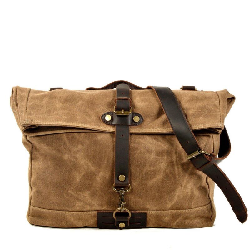 Vintage Canvas Messenger-väska Laptop Och Motobags